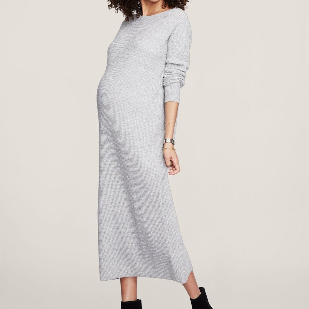 The Cozy Waffle Sweater Maternity Dress